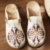 Woman Shoes Flats Embroidered Weave Canvas Antiquity Women's Slippers  Casual Mixed Colors Cover Toe Female Footwear 2021 New