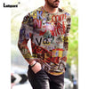 Garmenting Plus SIze Mens clothing Basic Tops Fashion 3D Print T-shirt 2021 New Summer Casual Pullovers Long Sleeve Tees Man 3XL