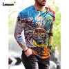 Garmenting Plus SIze Mens clothing Basic Tops Fashion 3D Print T-shirt 2021 New Summer Casual Pullovers Long Sleeve Tees Man 3XL