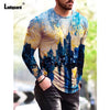 Garmenting Plus SIze Mens clothing Basic Tops Fashion 3D Print T-shirt 2021 New Summer Casual Pullovers Long Sleeve Tees Man 3XL