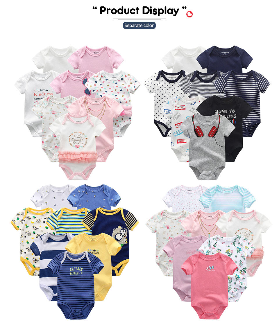 Uniesx Newborn Baby Rompers Clothing 7Pcs/Lot Infant Jumpsuits 100%Cotton Children Roupa De Bebe Girls&Boys Baby Clothes