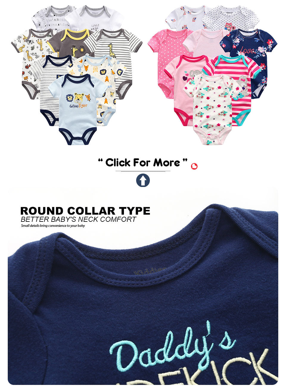 Uniesx Newborn Baby Rompers Clothing 7Pcs/Lot Infant Jumpsuits 100%Cotton Children Roupa De Bebe Girls&Boys Baby Clothes