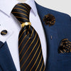 New Fashion Men's Pink Ties Paisley Silk Neck Tie Pcoket Square Brooch Set Wedding Accessories Gravata Gift For Men DiBanGu