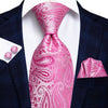 Hi-Tie Men Silk Wedding Tie FLight blue Mint Pink Paisley Solid ashion Design Gift Necktie For Men Hanky Cufflink Business Party