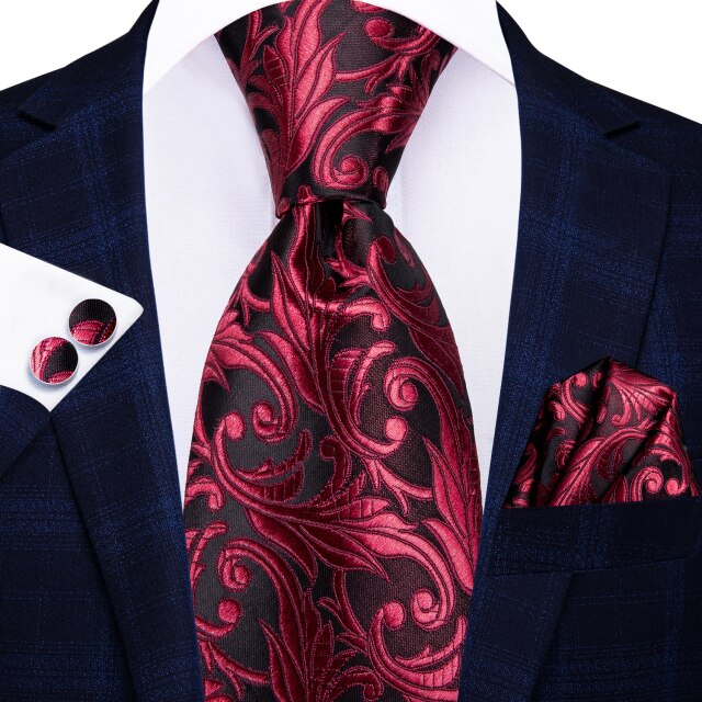 Hi-Tie Men Silk Wedding Tie FLight blue Mint Pink Paisley Solid ashion Design Gift Necktie For Men Hanky Cufflink Business Party