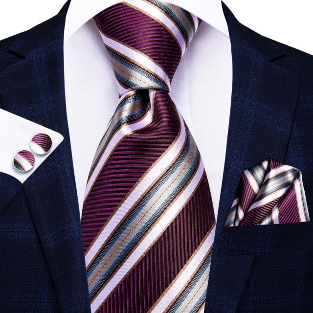 Hi-Tie Men Silk Wedding Tie FLight blue Mint Pink Paisley Solid ashion Design Gift Necktie For Men Hanky Cufflink Business Party