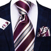 Hi-Tie Men Silk Wedding Tie FLight blue Mint Pink Paisley Solid ashion Design Gift Necktie For Men Hanky Cufflink Business Party