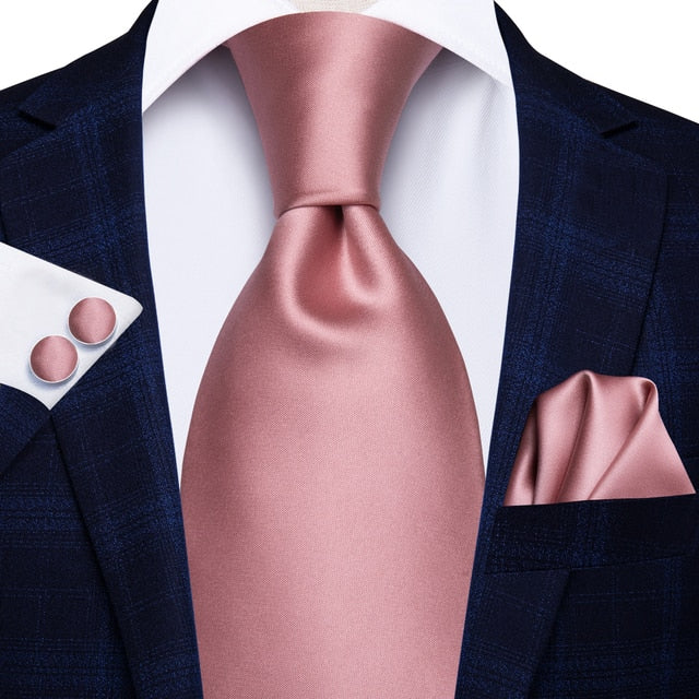 Hi-Tie Men Silk Wedding Tie FLight blue Mint Pink Paisley Solid ashion Design Gift Necktie For Men Hanky Cufflink Business Party