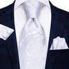 Hi-Tie Men Silk Wedding Tie FLight blue Mint Pink Paisley Solid ashion Design Gift Necktie For Men Hanky Cufflink Business Party