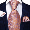 Hi-Tie Men Silk Wedding Tie FLight blue Mint Pink Paisley Solid ashion Design Gift Necktie For Men Hanky Cufflink Business Party