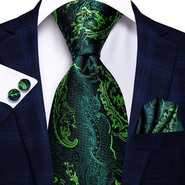 Hi-Tie Men Silk Wedding Tie FLight blue Mint Pink Paisley Solid ashion Design Gift Necktie For Men Hanky Cufflink Business Party