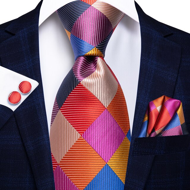 Hi-Tie Men Silk Wedding Tie FLight blue Mint Pink Paisley Solid ashion Design Gift Necktie For Men Hanky Cufflink Business Party