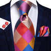 Hi-Tie Men Silk Wedding Tie FLight blue Mint Pink Paisley Solid ashion Design Gift Necktie For Men Hanky Cufflink Business Party