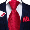 Hi-Tie Men Silk Wedding Tie FLight blue Mint Pink Paisley Solid ashion Design Gift Necktie For Men Hanky Cufflink Business Party