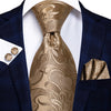 Hi-Tie Men Silk Wedding Tie FLight blue Mint Pink Paisley Solid ashion Design Gift Necktie For Men Hanky Cufflink Business Party