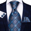 Hi-Tie Men Silk Wedding Tie FLight blue Mint Pink Paisley Solid ashion Design Gift Necktie For Men Hanky Cufflink Business Party