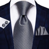 Hi-Tie Men Silk Wedding Tie FLight blue Mint Pink Paisley Solid ashion Design Gift Necktie For Men Hanky Cufflink Business Party