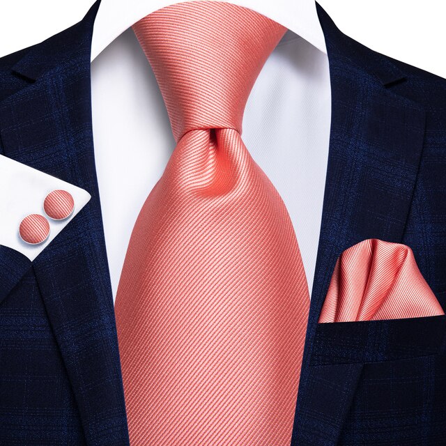 Hi-Tie Men Silk Wedding Tie FLight blue Mint Pink Paisley Solid ashion Design Gift Necktie For Men Hanky Cufflink Business Party