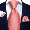 Hi-Tie Men Silk Wedding Tie FLight blue Mint Pink Paisley Solid ashion Design Gift Necktie For Men Hanky Cufflink Business Party