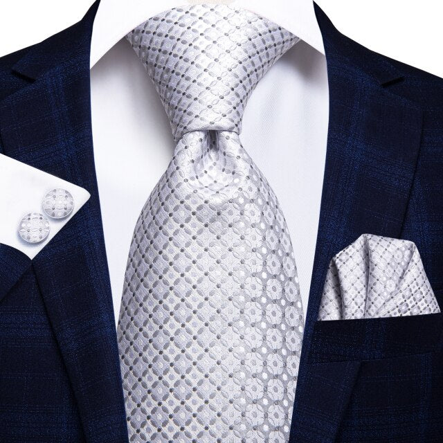 Hi-Tie Men Silk Wedding Tie FLight blue Mint Pink Paisley Solid ashion Design Gift Necktie For Men Hanky Cufflink Business Party