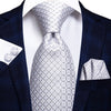 Hi-Tie Men Silk Wedding Tie FLight blue Mint Pink Paisley Solid ashion Design Gift Necktie For Men Hanky Cufflink Business Party