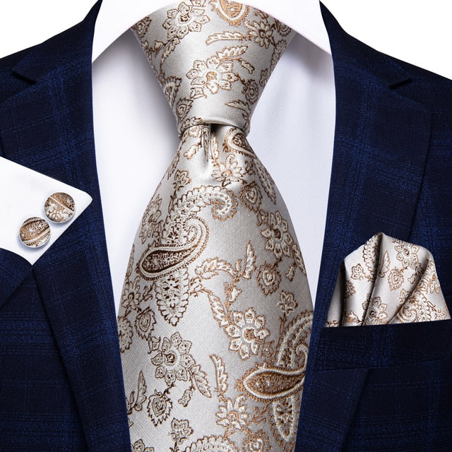 Hi-Tie Men Silk Wedding Tie FLight blue Mint Pink Paisley Solid ashion Design Gift Necktie For Men Hanky Cufflink Business Party