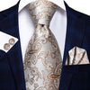 Hi-Tie Men Silk Wedding Tie FLight blue Mint Pink Paisley Solid ashion Design Gift Necktie For Men Hanky Cufflink Business Party