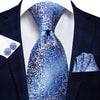 Hi-Tie Men Silk Wedding Tie FLight blue Mint Pink Paisley Solid ashion Design Gift Necktie For Men Hanky Cufflink Business Party
