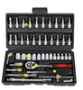 Jewii 46 Pcs Socket Wrench Set Sleeve Ratchet Wrench Assembly Tool Household Repair Tools Automotive Machinery Repair
