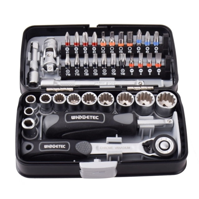 38pcs Mini Ratchet Wrench Set 1/4