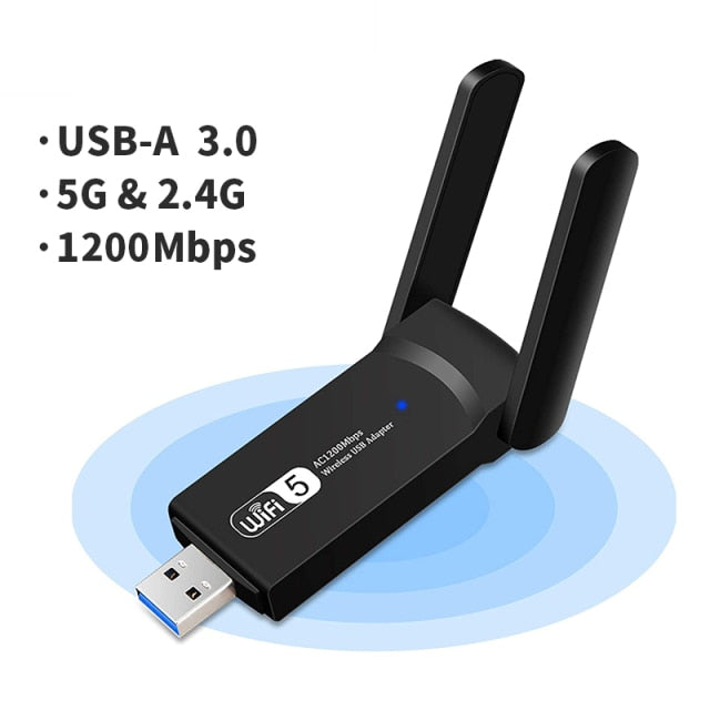 1900Mbps USB WiFi Adapter Dongle Wireless Network Card Dual Band 5GHz & 2.4GHz with High Gain Antennas for PC Windows Mac OS