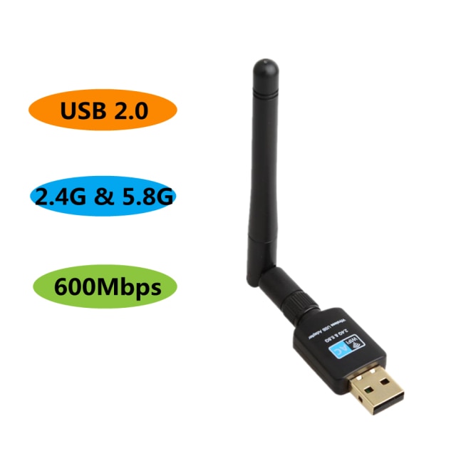 PzzPss Mini Wifi Adapter Wireless USB 1200Mbps 600Mbps Lan USB Ethernet 2.4G 5G Dual Band Wi-fi Network Card 802.11n/g/a/ac