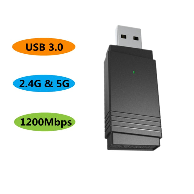 PzzPss Mini Wifi Adapter Wireless USB 1200Mbps 600Mbps Lan USB Ethernet 2.4G 5G Dual Band Wi-fi Network Card 802.11n/g/a/ac
