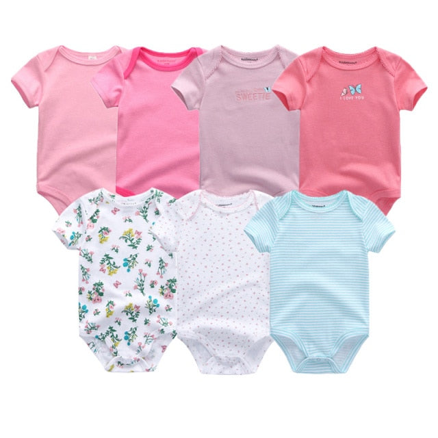 Uniesx Newborn Baby Rompers Clothing 7Pcs/Lot Infant Jumpsuits 100%Cotton Children Roupa De Bebe Girls&Boys Baby Clothes