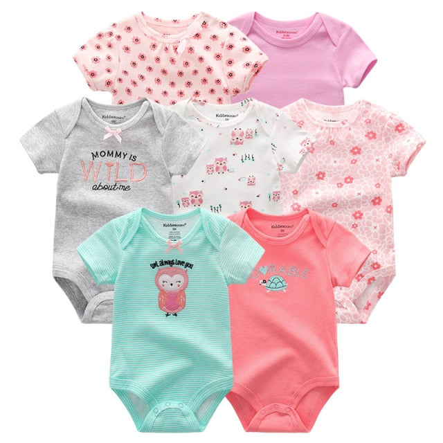 Uniesx Newborn Baby Rompers Clothing 7Pcs/Lot Infant Jumpsuits 100%Cotton Children Roupa De Bebe Girls&Boys Baby Clothes