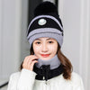 2020 Hat winter women's Mask balaclava Hat for girls Scarf Thick Warm Fleece Inside Knitted Hat Scarf Set 3pcs Winter Hats