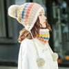 2020 Hat winter women's Mask balaclava Hat for girls Scarf Thick Warm Fleece Inside Knitted Hat Scarf Set 3pcs Winter Hats