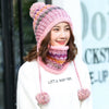 2020 Hat winter women's Mask balaclava Hat for girls Scarf Thick Warm Fleece Inside Knitted Hat Scarf Set 3pcs Winter Hats