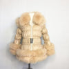 Furry Overcoat Winter Jacket Faux White Duck Down Abrigos Mujer Windproof Hooded Coat Fur Jacket Popular Puffer Jacket