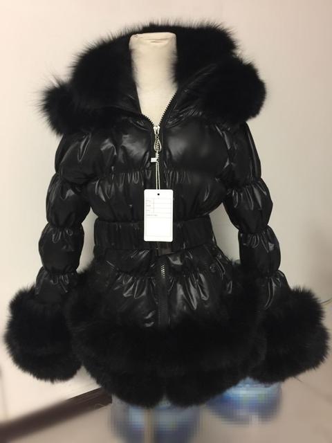 Furry Overcoat Winter Jacket Faux White Duck Down Abrigos Mujer Windproof Hooded Coat Fur Jacket Popular Puffer Jacket