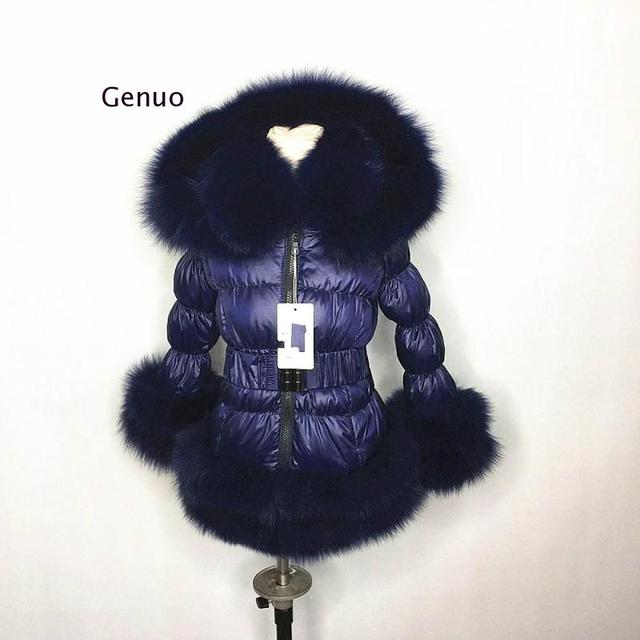 Furry Overcoat Winter Jacket Faux White Duck Down Abrigos Mujer Windproof Hooded Coat Fur Jacket Popular Puffer Jacket