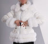 Furry Overcoat Winter Jacket Faux White Duck Down Abrigos Mujer Windproof Hooded Coat Fur Jacket Popular Puffer Jacket
