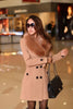 Womens Faux Fur Collar Solid Trench Coats Lady Slim Double Breasted Woolen Jackets Coat New Autumn Winter Female Outwear 5Xl