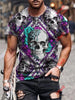 2021 summer new short-sleeved fashion trend men's 3d printed T-shirt round neck half-sleeved casual top