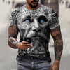 2021 summer new short-sleeved fashion trend men's 3d printed T-shirt round neck half-sleeved casual top