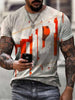 2021 summer new short-sleeved fashion trend men's 3d printed T-shirt round neck half-sleeved casual top