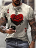 2021 summer new short-sleeved fashion trend men's 3d printed T-shirt round neck half-sleeved casual top