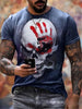 2021 summer new short-sleeved fashion trend men's 3d printed T-shirt round neck half-sleeved casual top