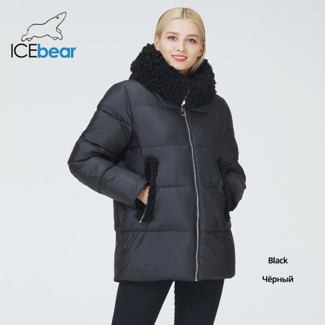 ICEbear 2021 new hooded women's jacket high-quality female clothing fashion windproof and warm brand apparel GWD21517I