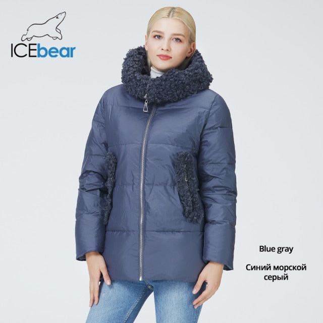 ICEbear 2021 new hooded women's jacket high-quality female clothing fashion windproof and warm brand apparel GWD21517I